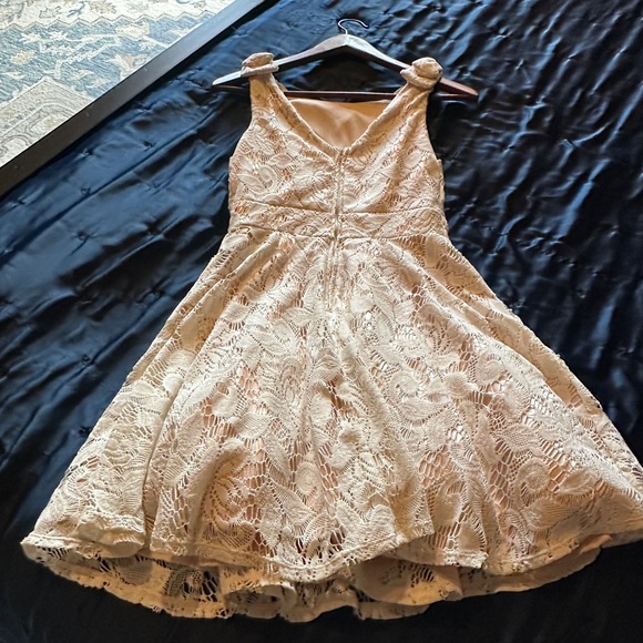 Cute Flirty White Laced Dress - Picture 8 of 10